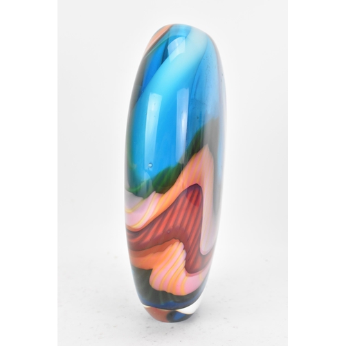 37 - Peter Layton (British, B.1917) A 'Paradiso' Studio art glass contemporary vase, of ovoid shape, in b... 