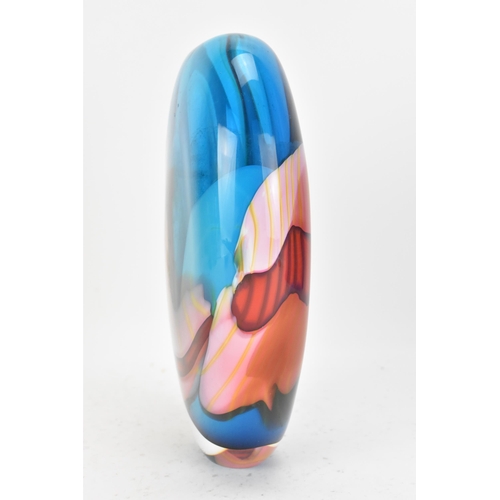 37 - Peter Layton (British, B.1917) A 'Paradiso' Studio art glass contemporary vase, of ovoid shape, in b... 