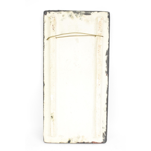 4 - A mid 20th century German, Helmut Schaffenacker, studio pottery rectangular wall hanging plaque, dec... 