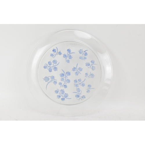 42 - An early 20th century René Lalique 'Muguet' plate, the clear glass circular plate with moulded decor... 