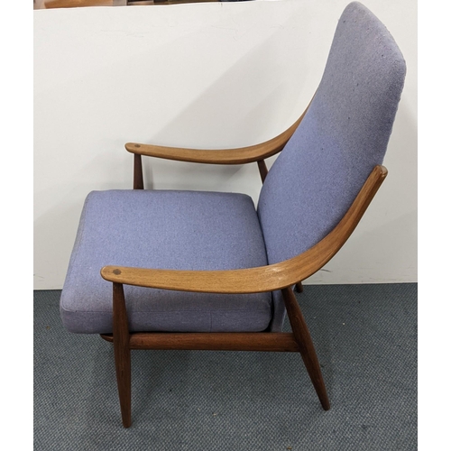 65 - A rare 1960s Danish Mid Century teak armchair designed by Peter Hvidt and Orla Molgaard Nielsen for ... 