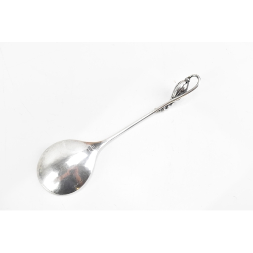 71 - A Georg Jensen Danish sterling silver spoon, in the 'Blossom' pattern also known as 'Magnolie', impo... 