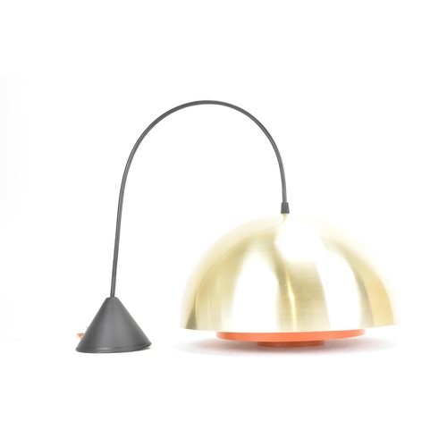 74 - A retro Danish circa 1970s Jo Hammerborg for Lyfa 'Milieu' hanging light, having a polished brass sh... 