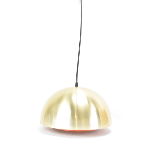 74 - A retro Danish circa 1970s Jo Hammerborg for Lyfa 'Milieu' hanging light, having a polished brass sh... 