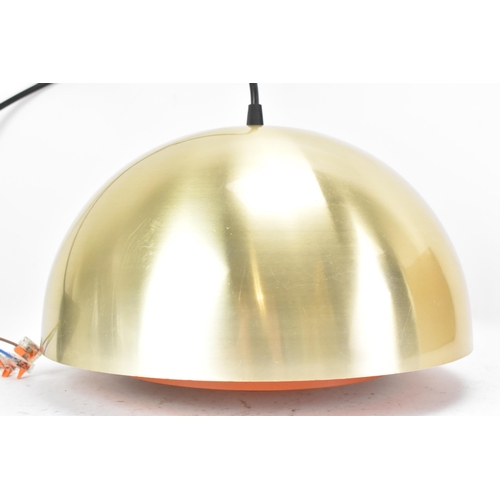 74 - A retro Danish circa 1970s Jo Hammerborg for Lyfa 'Milieu' hanging light, having a polished brass sh... 