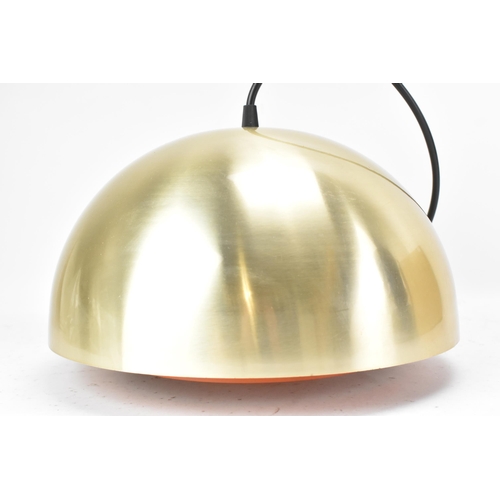 74 - A retro Danish circa 1970s Jo Hammerborg for Lyfa 'Milieu' hanging light, having a polished brass sh... 