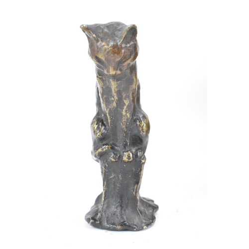 76 - Theophile Alexandre Steinlen (French 1859-1923) A cast bronze sculpture of a seated cat, signed Stei... 