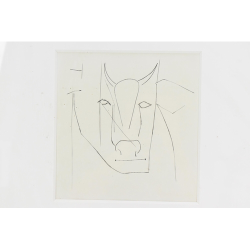 99 - Pablo Picasso (Spanish 1881-1973) A limited edition engraving depicting a head of a bull,  with gall... 