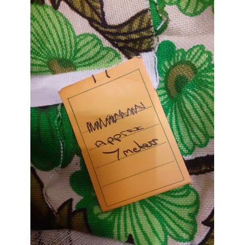 108 - A bolt of 1970's cotton home furnishing fabric in green and floral design, approx 7m. Location:BWR
I... 