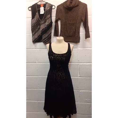 5 - Kenzo and SaveTheQueen- Two items of ladies knitwear comprising a 'Jungle' black, grey and silver sl... 