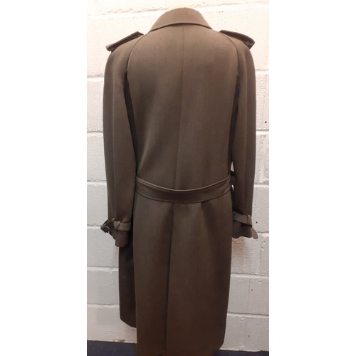 14 - Burberry- A vintage gents grey/brown pure new woollen trench coat having a double breasted front wit... 