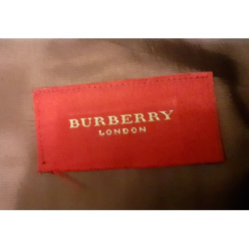 14 - Burberry- A vintage gents grey/brown pure new woollen trench coat having a double breasted front wit... 