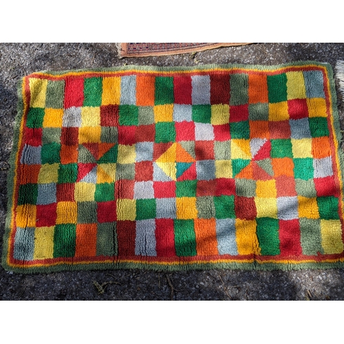 102 - Two Pakistan Bokhara rugs largest 188cms & 121cms and a geometric wool rug
Location: STAIRS
If there... 