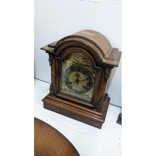 2 - Four clocks to include a German 8-day mantel clock circa 1900 Location:2.1
If there is no condition ... 