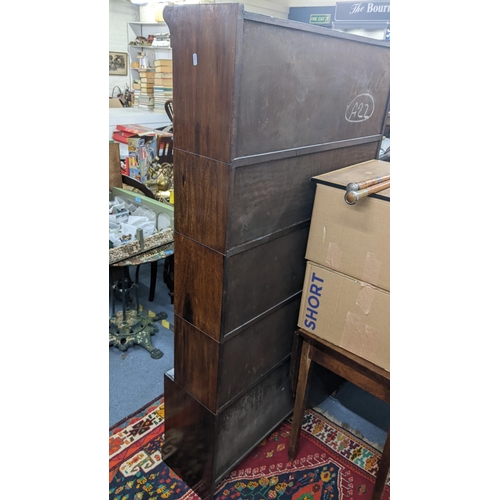 9 - An early/mid 20th century Globe Wernicke style five tier bookcase on a plinth base, 171cm h x 89.5cm... 