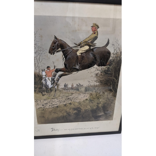 71 - Charlie Johnson Payne ' Snaffles' signed, framed, and glazed prints to include 'Merry England and wo... 