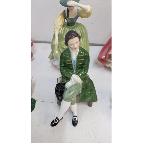 75 - A collection of Royal Doulton Porcelain figures to include ' Buttercup' ' The Skater' ' Southern Bel... 