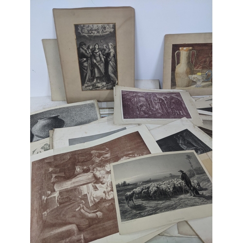 90 - A mixed lot of ephemera to include Queen Victoria's funeral procession booklet, sketches, articles o... 