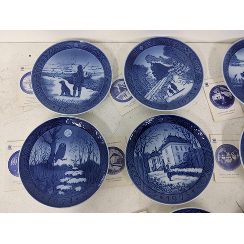 93 - Eleven Royal Copenhagen Christmas plates mainly from the 1970s depicting various winter scenes
Locat... 