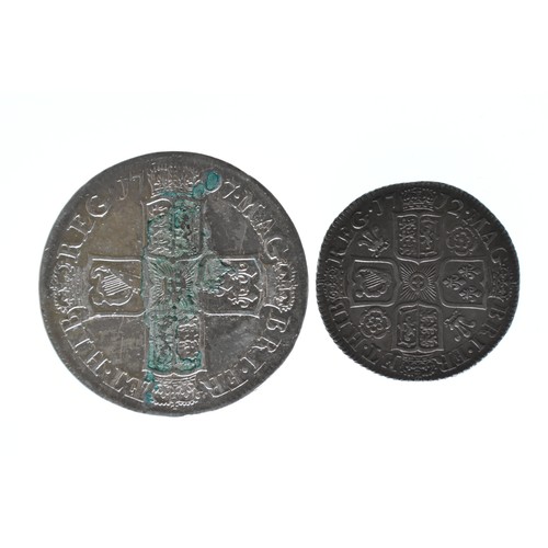 45 - Kingdom of Great Britain - Anne (1702* 1707-1714), 1707 Silver Halfcrown Edinburgh Mint, 1712 Shilli... 