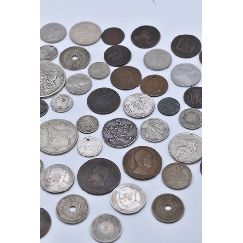 99 - A collection of 19th/20th Century World coins to include USA 1921 'Morgan' Dollar, 1898 5 Cents A/F,... 