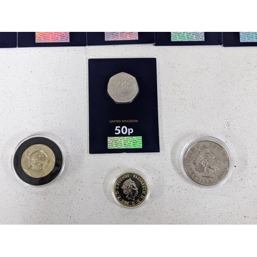 528 - Mixed coinage to include Change Checker 50p pieces, part complete VE Day Chronicle Coin Collection, ... 