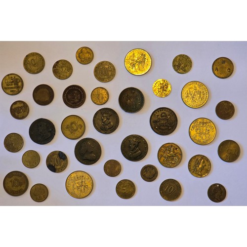 126 - Tokens - mixed 18th century and later to include, Ship York Rotherithe 2 Penny Token, Charles Roe 17... 