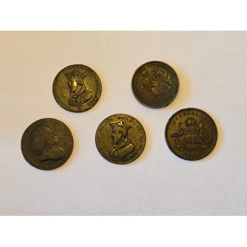 126 - Tokens - mixed 18th century and later to include, Ship York Rotherithe 2 Penny Token, Charles Roe 17... 