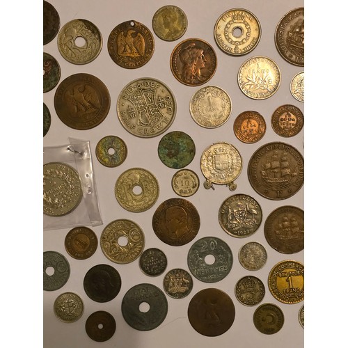 134 - Mixed 19th century and later coins of the world to include, British pre 1946 Threepence, Australia 1... 