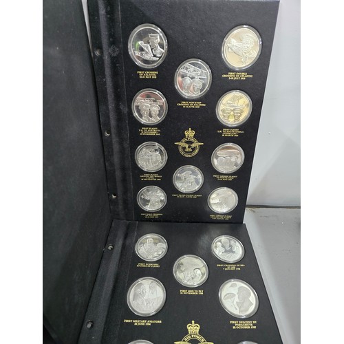 63 - History of Man in Flight - A set of 50 silver medals by Pinches for the Royal Air Force Museum, hous... 