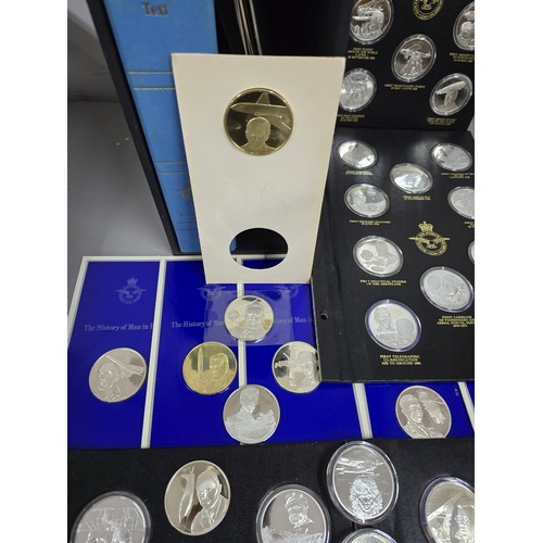 63 - History of Man in Flight - A set of 50 silver medals by Pinches for the Royal Air Force Museum, hous... 