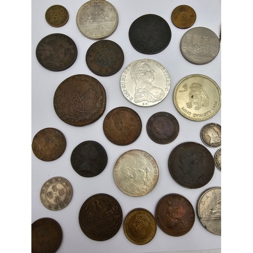 97 - A mixed lot of interest to include, 1888 Imperial British East Africa Mombasa (Kenya) 1 Pice, 1854 B... 