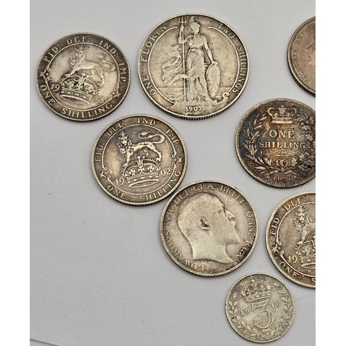 81 - William IV and later pre 1920 Silver Coinage to include, 1836 Shilling, Victoria 1865, 1880, 1884, 1... 