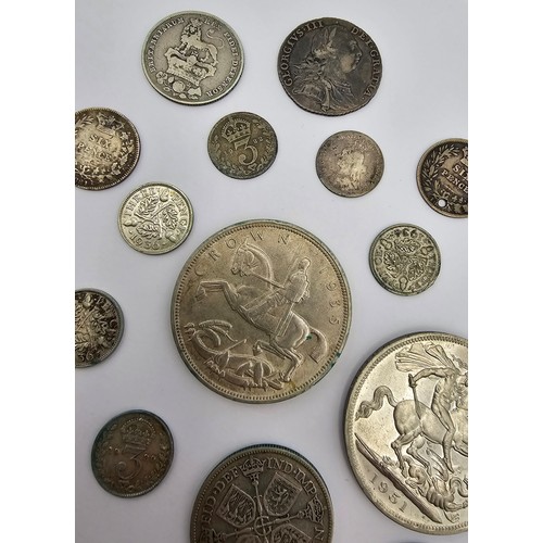 80 - Mixed British Coins to include, George III 1787 Shilling, George IV 1826 Shilling, William IV 1836 H... 