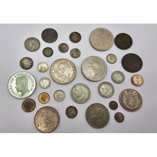 80 - Mixed British Coins to include, George III 1787 Shilling, George IV 1826 Shilling, William IV 1836 H... 