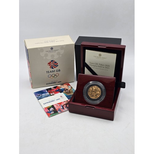 United Kingdom - Elizabeth II (1952-2022), 2021 Gold Proof Fifty Pence Celebrating the 2020 Tokyo Olympic Games held in 2021, boxed with COA,