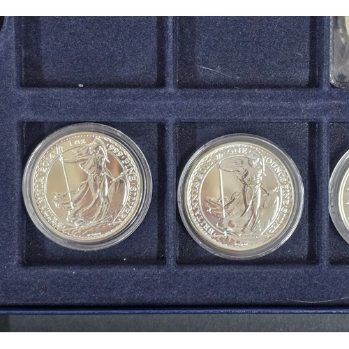 61 - A collection of Silver Proof and other Commemorative Coins to include, 2016 2oz Silver Queen's Beast... 