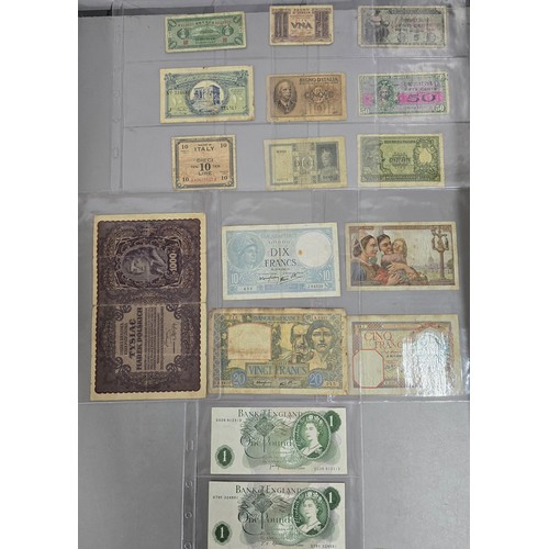 122 - **THIS LOT HAS BEEN WITHDRAWN**
Banknotes from around the world to include, UK One Pounds, 1919 Pola... 