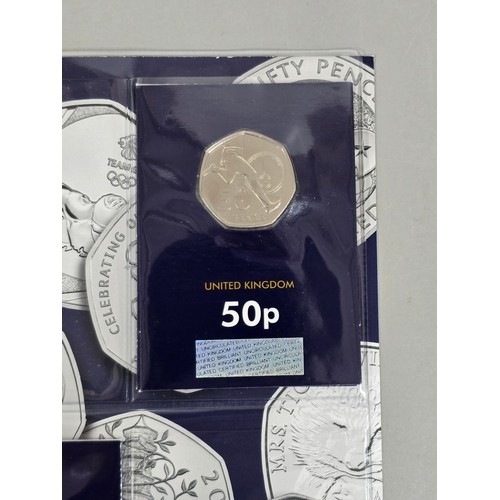 60 - 2019 50th Anniversary of the 50p Commemorative 5 coin set to include, 2019 Kew Gardens example, Roge... 