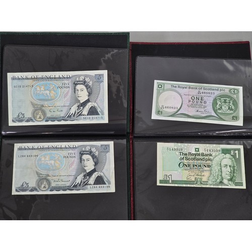 138 - Banknotes - a pair of albums comprising of Peppiatt 10 Shillings, Elizabeth II Five and One Pounds, ... 