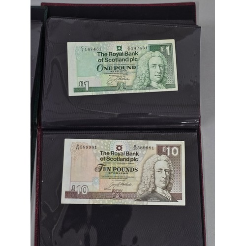 138 - Banknotes - a pair of albums comprising of Peppiatt 10 Shillings, Elizabeth II Five and One Pounds, ... 