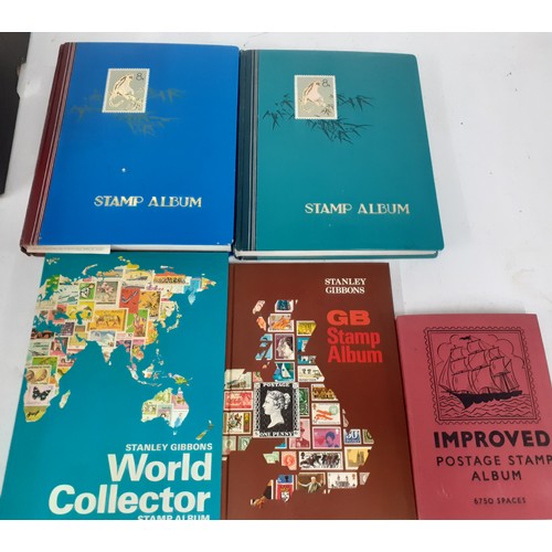 492 - A vintage collection of stamps in stock books, on franked envelopes, loose and in albums to include ... 