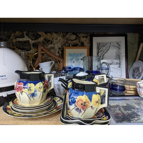 505 - A mixed lot to include Royal Doulton early 20th century part set of Sandwich plates, jugs and a teap... 