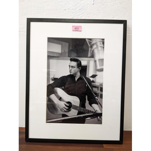 473 - Johnny Cash, a black and white print with pencil to the mount, Don Hunstein No.143 Location: G
If th... 