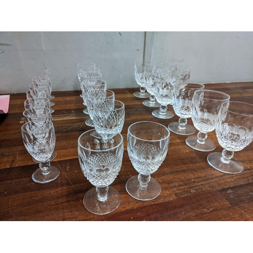 488 - Waterford-A collection of glassware to include 8 Colleen short stemmed white wine glasses 13.5cm hig... 