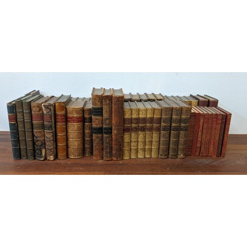 487 - Various leather bound books to include 