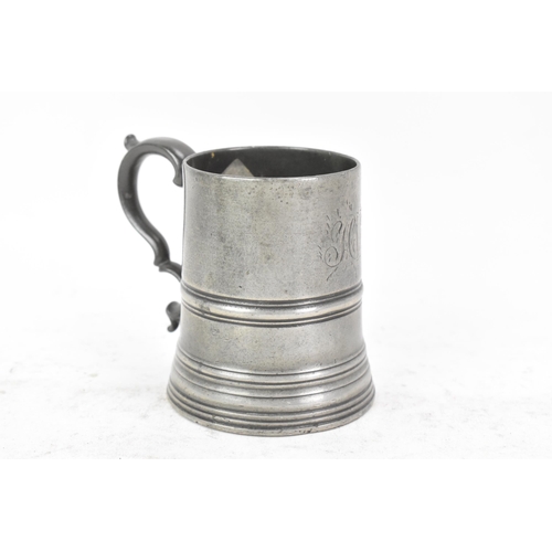 187 - A collection of late 18th/early 19th century pewter to include three tankards, one by Townsend & Com... 