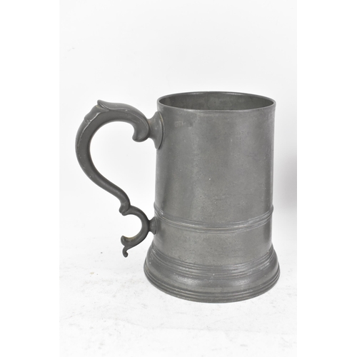 187 - A collection of late 18th/early 19th century pewter to include three tankards, one by Townsend & Com... 