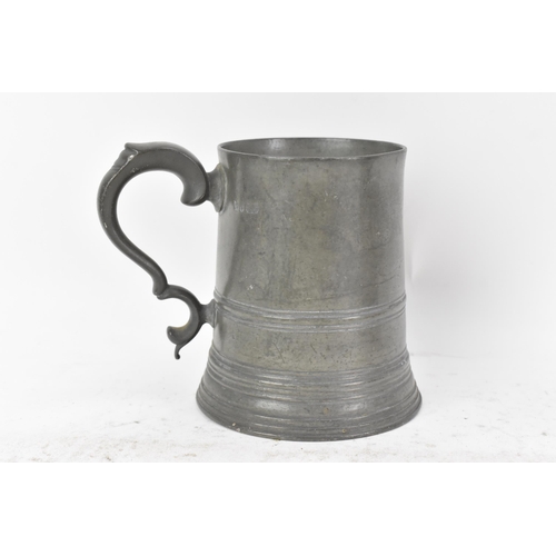 187 - A collection of late 18th/early 19th century pewter to include three tankards, one by Townsend & Com... 