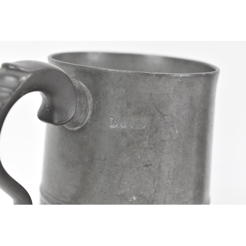 187 - A collection of late 18th/early 19th century pewter to include three tankards, one by Townsend & Com... 